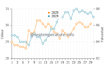 Wassertemperatur Pingtung im Juni