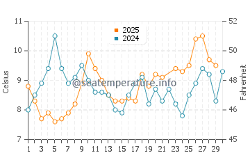 Wassertemperatur Port Orford im Juni