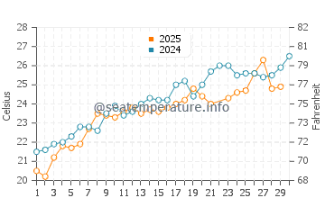 Wassertemperatur Radovici im Juni