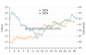 Temperature dell'acqua a Rinkabyholm a giugno