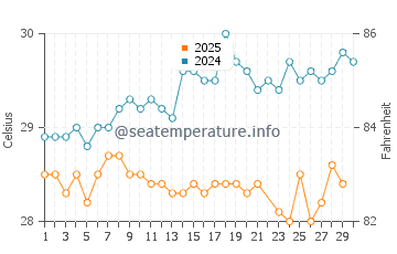 Temperature dell'acqua a Saona a giugno