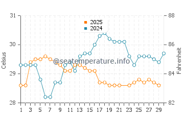 Wassertemperatur Tamiahua im Juni