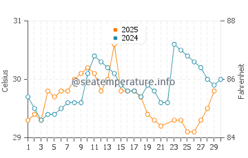 Wassertemperatur Tela im Juni