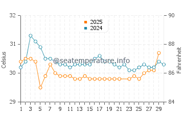 Temperatura da água na Ilha de Tintipan em junho