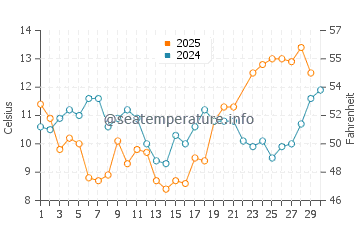 Wassertemperatur Waldport im Juni