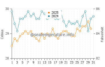 Wassertemperatur Acklins im Juli