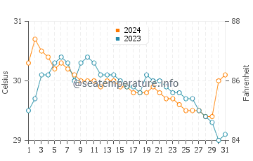 Apo Reef water temp chart in July