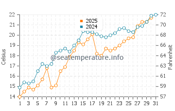Temperature dell'acqua a Balmy Beach a luglio