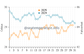 Temperature dell'acqua a Canto de la Playa a luglio