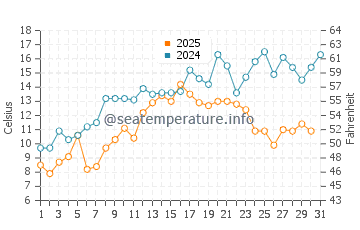 Temperature dell'acqua a Catalina a luglio