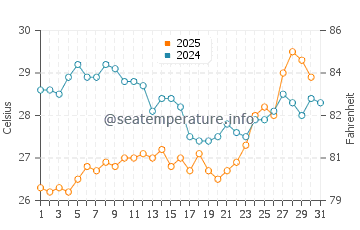 Daytona Beach water temp chart in July