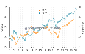 Temperature dell'acqua a Gonzaga Bay a luglio