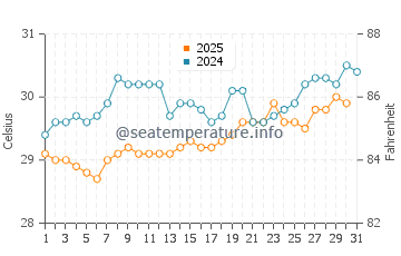Temperature dell'acqua a Grand Bahama a luglio