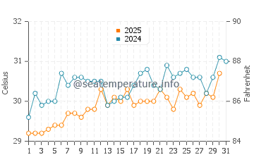 Temperature dell'acqua a Grassy Key a luglio