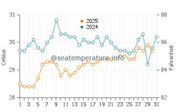 Temperature dell'acqua a Great Exuma a luglio