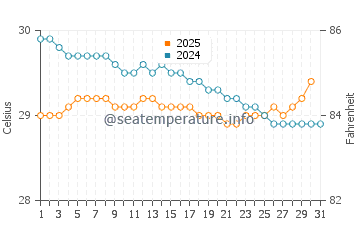 Wassertemperatur Koh Dek Koul im Juli