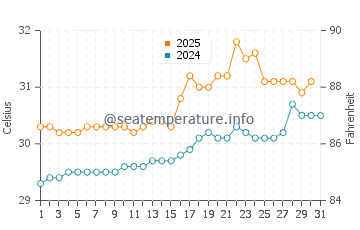 Temperature dell'acqua a Lo de Marcos a luglio