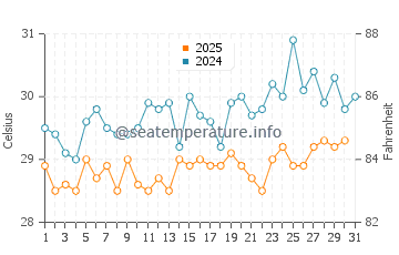 Temperature dell'acqua a Macapa a luglio