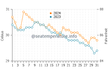 Wassertemperatur Magdiwang im Juli