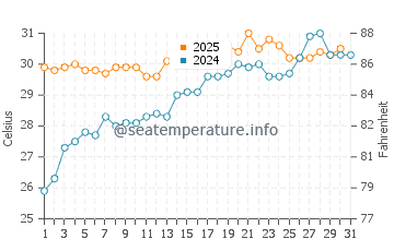 Temperature dell'acqua a Manzanillo a luglio
