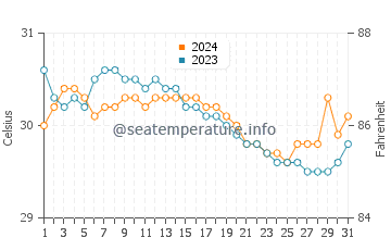 Wassertemperatur Palhi im Juli
