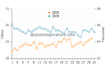 Temperature dell'acqua a Isla Palominos a luglio