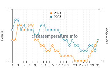 Temperatura vode u La Union u srpnju
