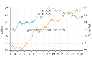 Wassertemperatur Pizunda im Juli