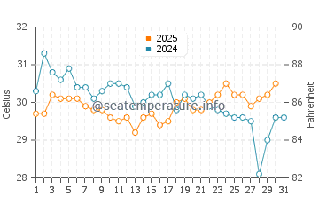 Wassertemperatur Port O'Connor im Juli