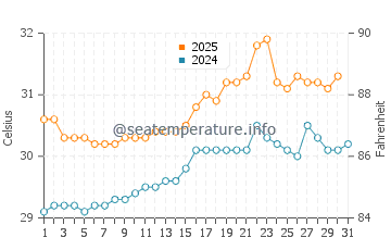 Temperature dell'acqua a Punta del Burro a luglio