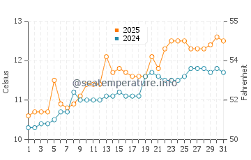 Temperatura vode u Reynisfjara u srpnju