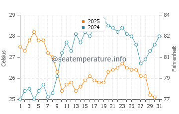Wassertemperatur Riccione im Juli