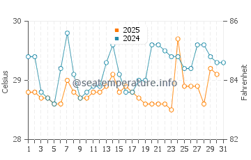 Temperature dell'acqua a Rio Hato a luglio