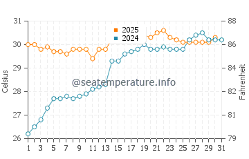 Temperature dell'acqua a San Patricio a luglio