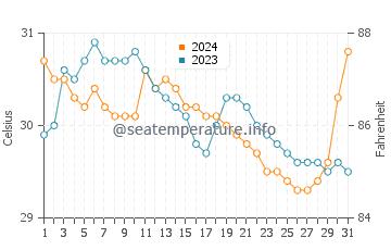 Wassertemperatur Tapel im Juli