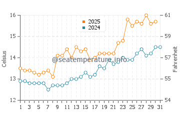 Temperature dell'acqua a Seacliff a luglio