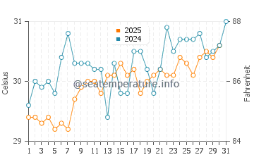 Virginia Key water temp chart in July
