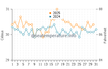 Temperature dell'acqua a Freeport ad agosto