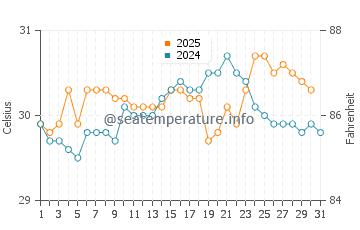Black Point water temp chart in August
