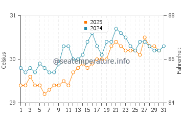 Temperature dell'acqua a Black River ad agosto