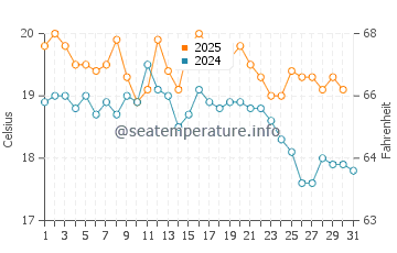 Temperature dell'acqua a Blue Anchor ad agosto