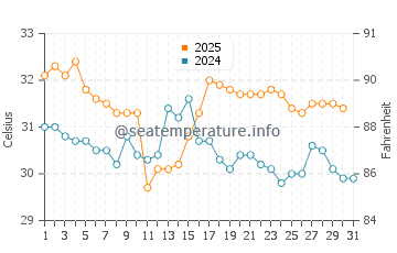 Chokoloskee water temp chart in August