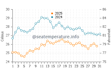 Wassertemperatur Follonica im August