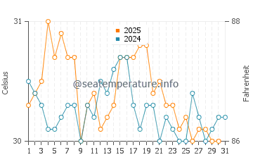 High Rock water temp chart in August