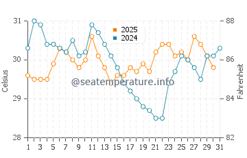Jitou water temp chart in August