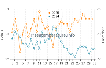 Temperature dell'acqua a Las Playitas ad agosto