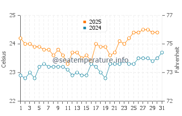 Wassertemperatur Mar de las Calmas im August