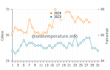 Wassertemperatur Maripipi im August