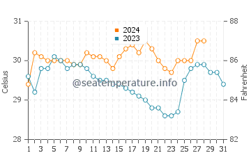 Mindanao water temp chart in August