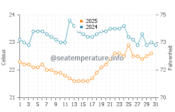 Temperature dell'acqua a Montañita ad agosto